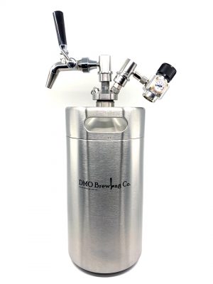 5L Insulated Mini Keg with Ball Lock Spear, 304 SS Disconnects, Mini Regulator & DMO Premium 304 SS Flow Control Tap